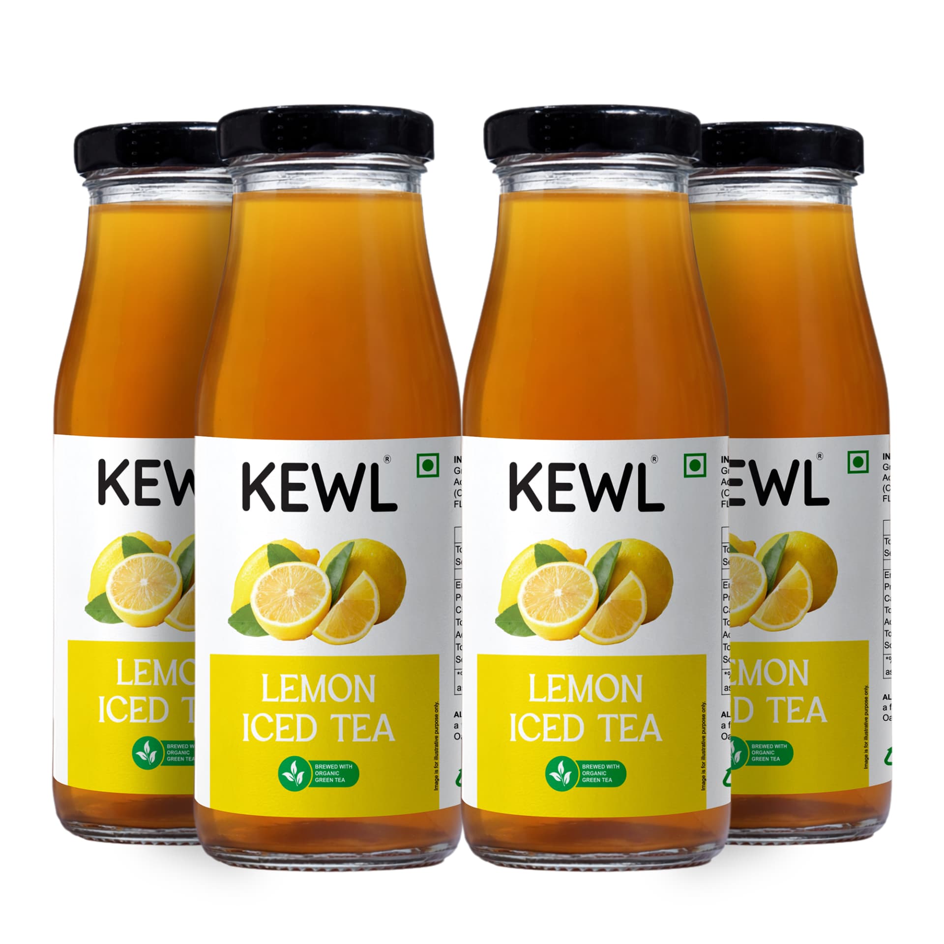 Four bottles of KEWL Lemon Iced Tea